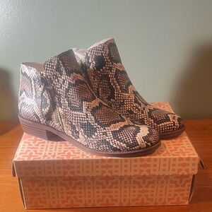 Gianni Bini Snake Print Ankle Boots